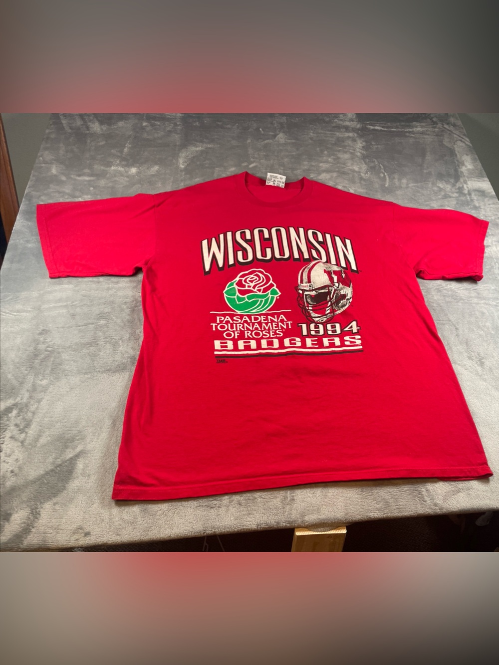 1994 Wisconsin Badgers Rose Bowl XXL T-Shirt Red Team Editions Vtg
